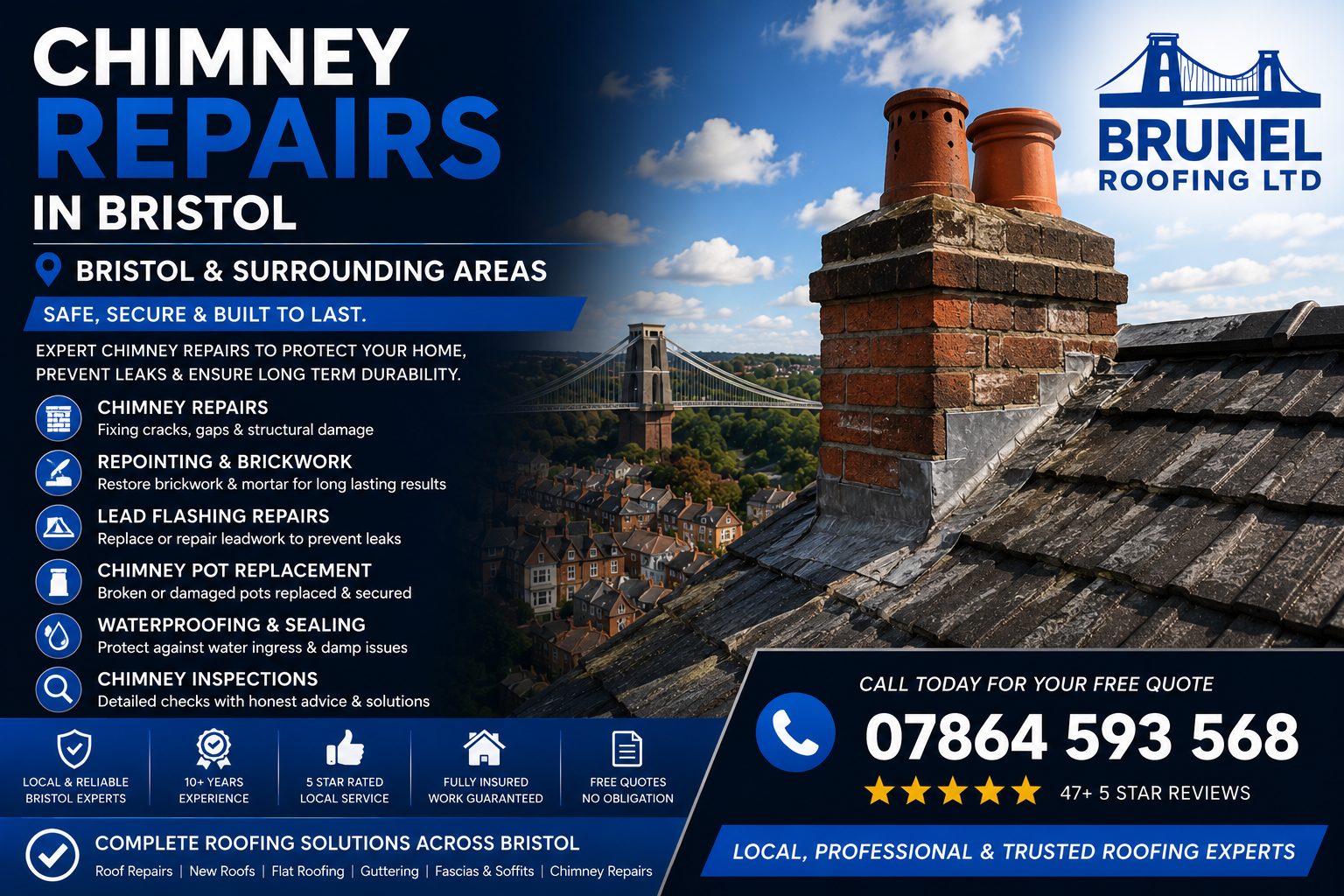 Chimney Repairs in Bristol — Brunel Roofing Bristol
