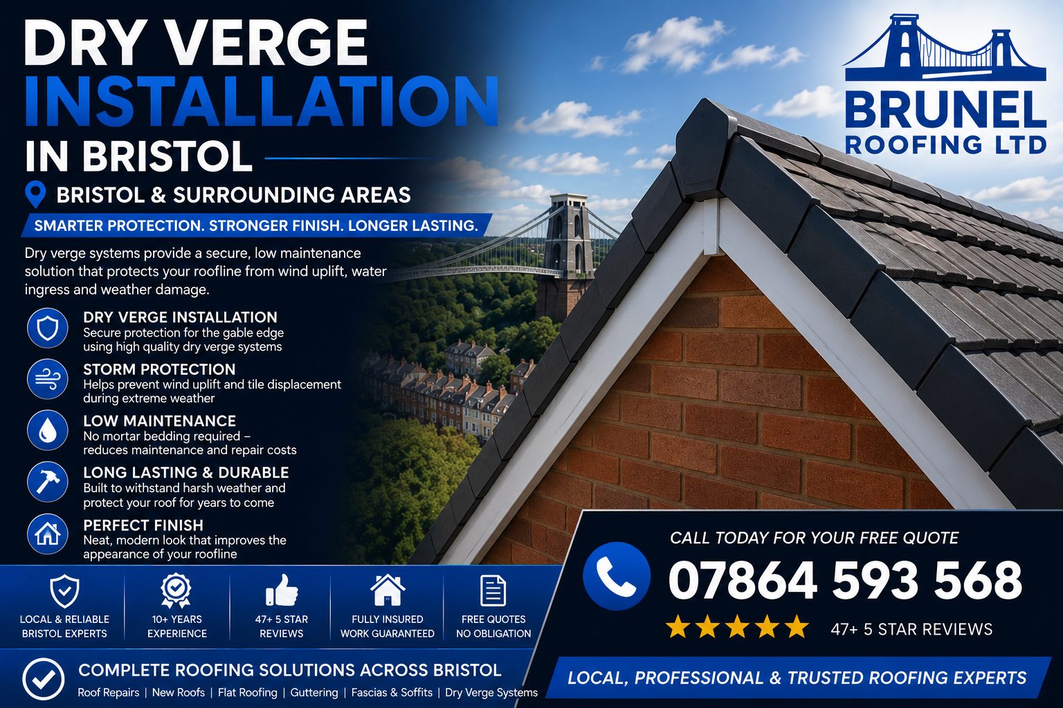Dry Verge Installation in Bristol — Brunel Roofing Bristol
