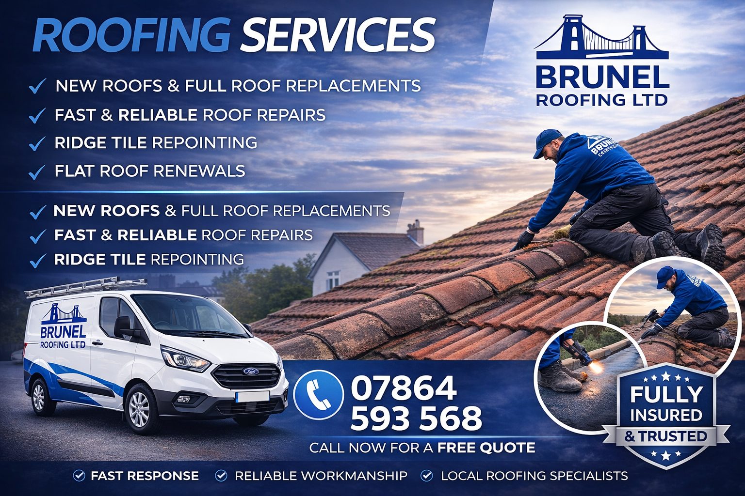 Brunel Roofing Bristol — roofing services, fully insured, fast response